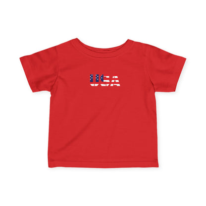 USA Infant Fine Jersey Tee - Cute Baby Shirt, Toddler Clothing, American Flag Tee, Baby Shower Gift, 4th of July Outfit