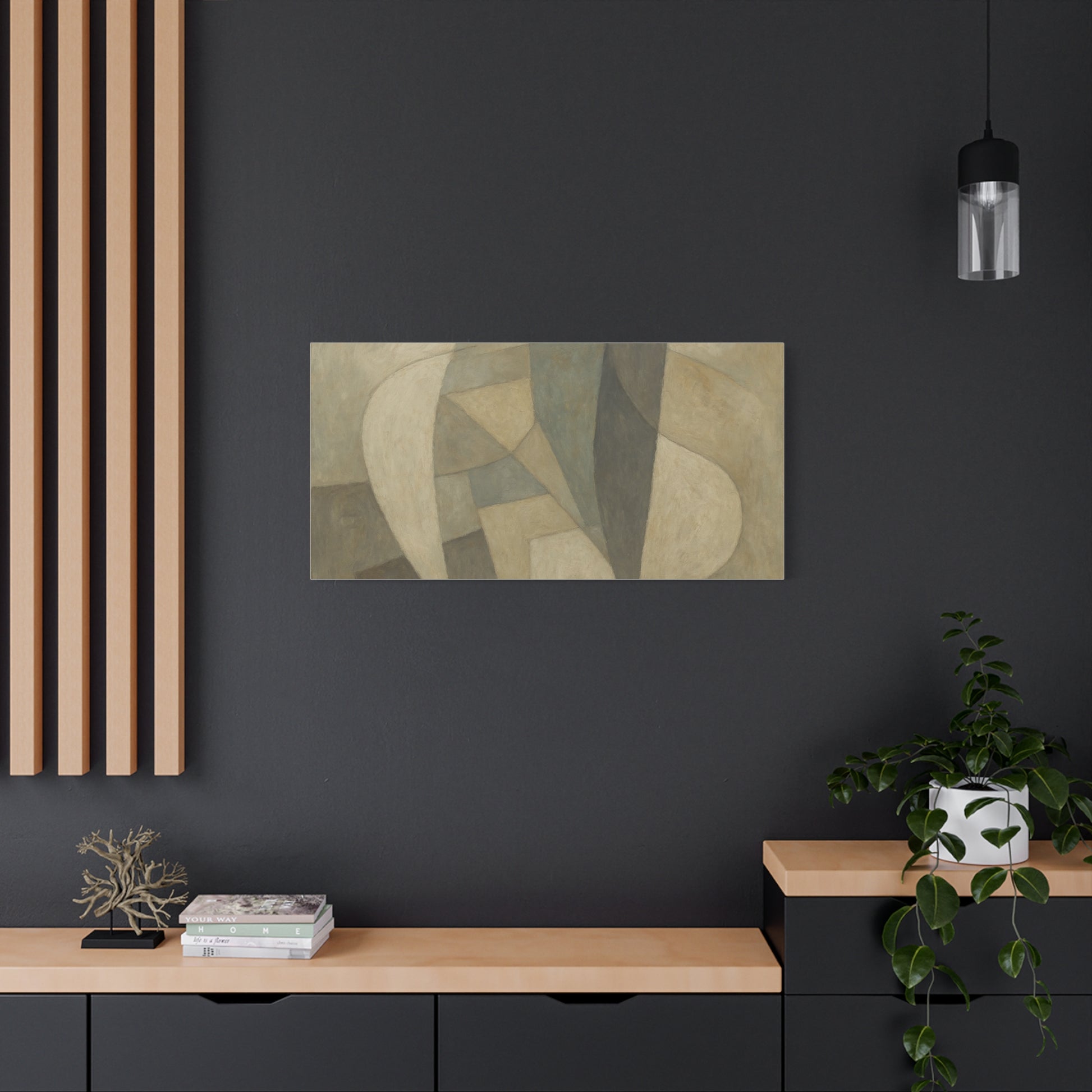 Abstract Neutral Geometric Shapes Matte Canvas - TRV