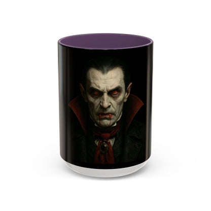 Gothic Dracula Vampire Accent Coffee Mug | Spooky Halloween Gift, Unique Home Decor, Collector's Mug, Coffee Lover's Gift - TRV