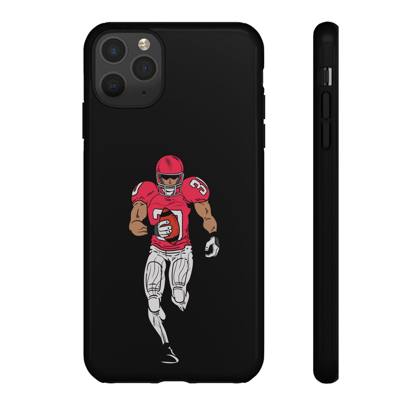 Football Player Tough Phone Case – Protective Black Sports iPhone Case