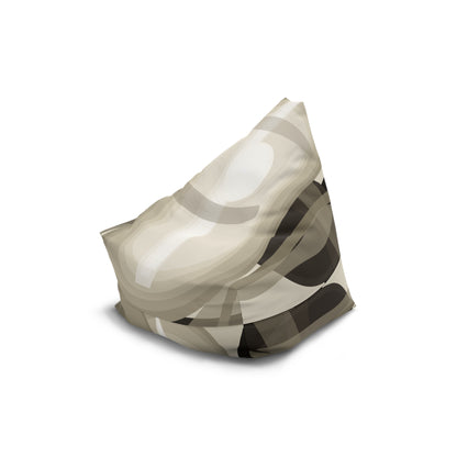 Abstract Neutral Swirl Bean Bag Cover — Modern Living Room Accent