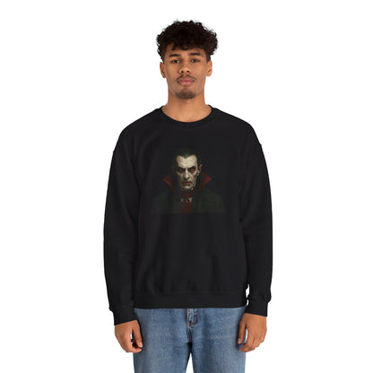 Gothic Horror Sweatshirt, Cozy Vampire Sweatshirt, Spooky Apparel, Halloween Costume Top, Unisex Halloween Sweatshirt