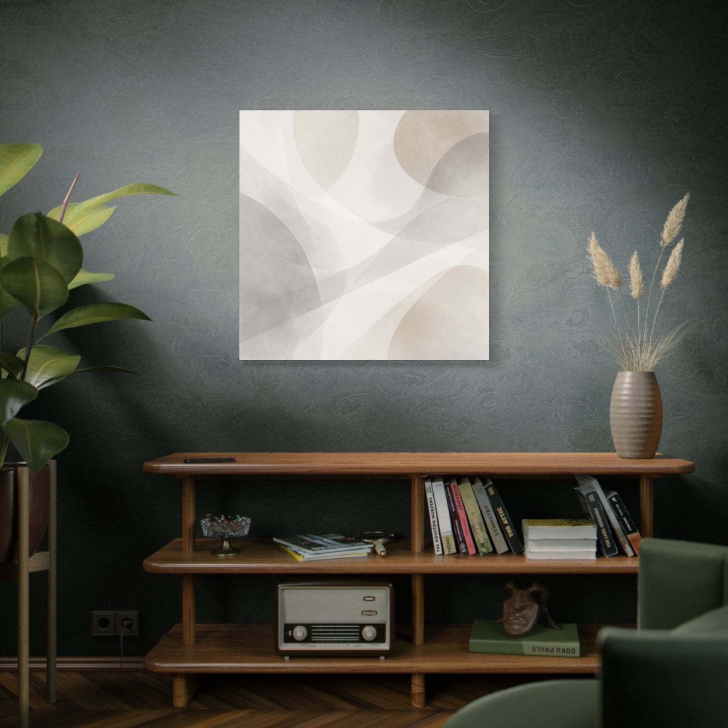 Neutral Abstract Organic Shapes Matte Canvas