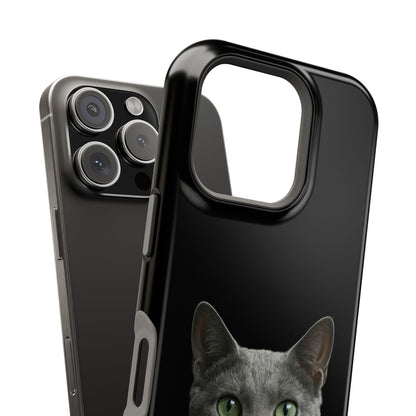 Russian Blue Cat Phone Case — Magnetic Impact-Resistant iPhone Cover