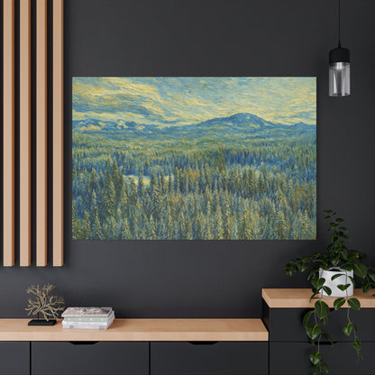Scenic Landscape Canvas Print, Rustic Home Decor, Wall Art for Nature Lovers, Gift for Art Enthusiasts, Serene Forest Artwork - TRV
