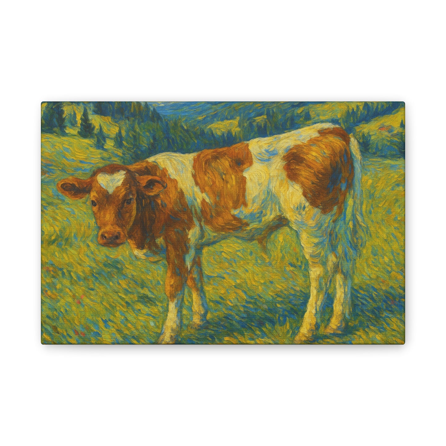Cow Art Canvas Print, Rustic Farmhouse Decor, Animal Lover Gift, Country Wall Art, Thoughtful Homewarming - TRV