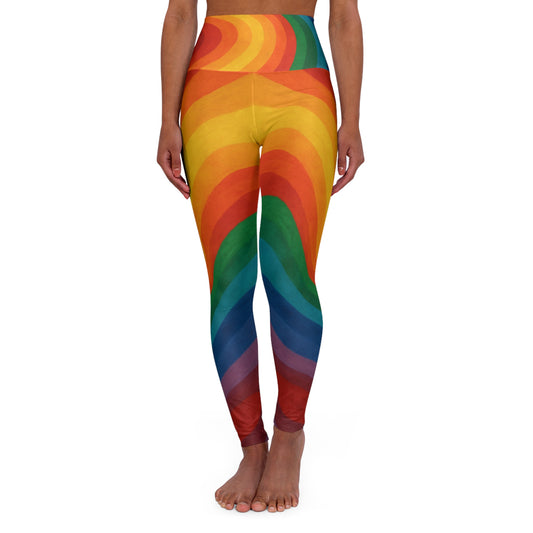 Colorful High Waisted Yoga Leggings - Rainbow Design, Fitness Wear, Activewear, Gym Leggings, Workout Gear, Gift for Yogis - TRV