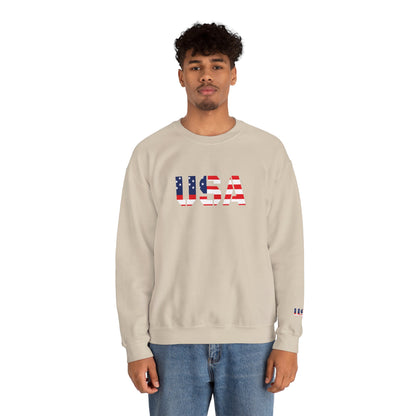 USA Flag Unisex Crewneck Sweatshirt, Cozy Apparel, Casual Wear, Independence Day Gift, Americana Style