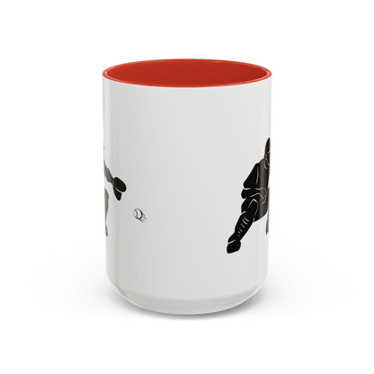 Baseball Catcher Coffee Mug, Sports Gift for Coaches, Black Accent Mug for Fans, Perfect for Birthdays & Celebrations, Unique Cup - TRV