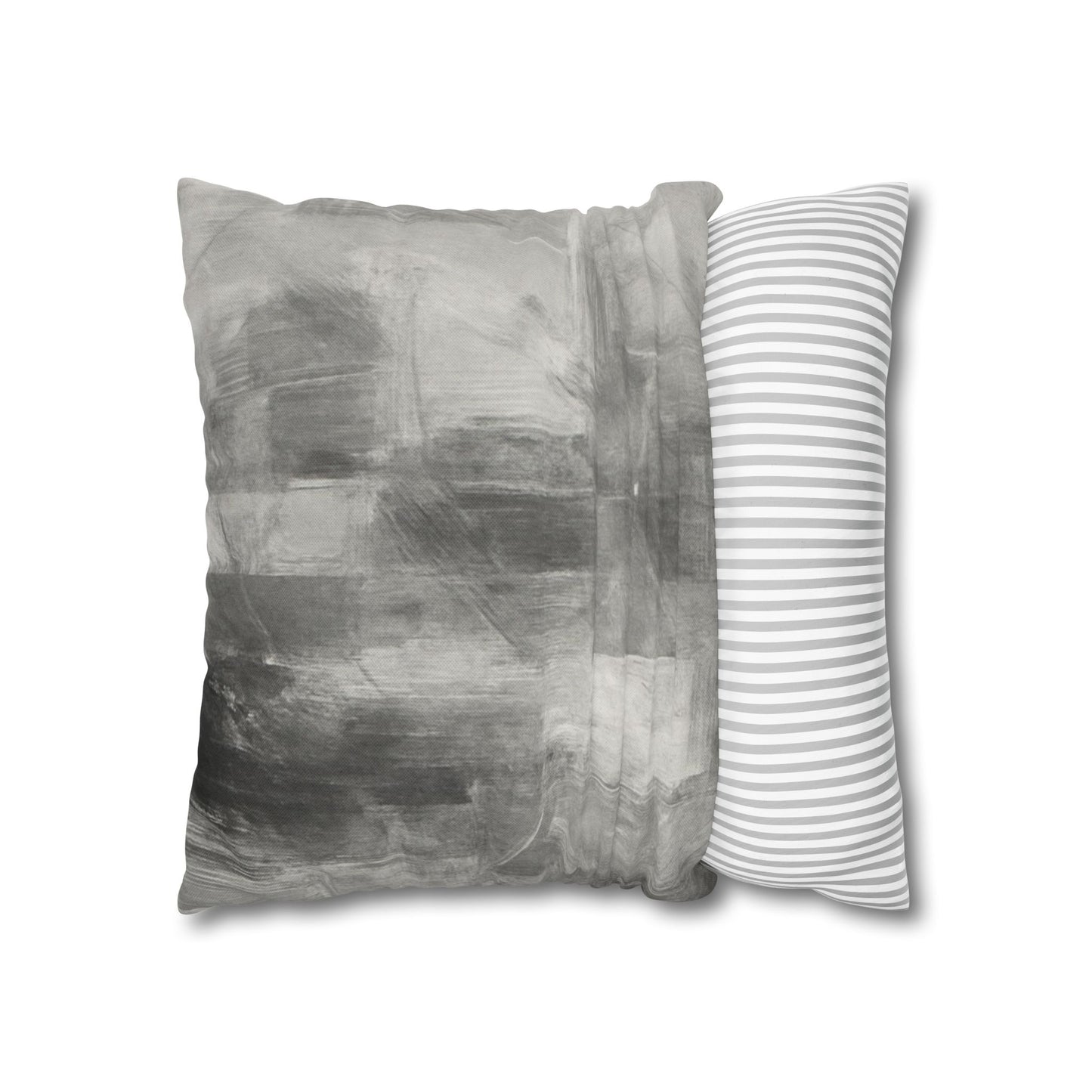 Watercolor Gray Decorative Pillowcase — Spun Polyester Square Throw Pillow Cover