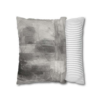 Watercolor Gray Decorative Pillowcase — Spun Polyester Square Throw Pillow Cover