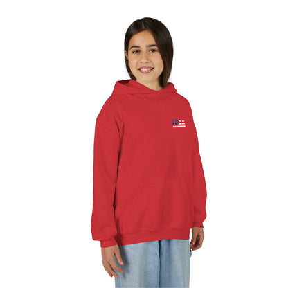 USA Flag Youth Hoodie, Youth Sweatshirt, Cool Hoodie for Kids, American Pride Apparel, Comfortable Boys and Girls Sweatshirt
