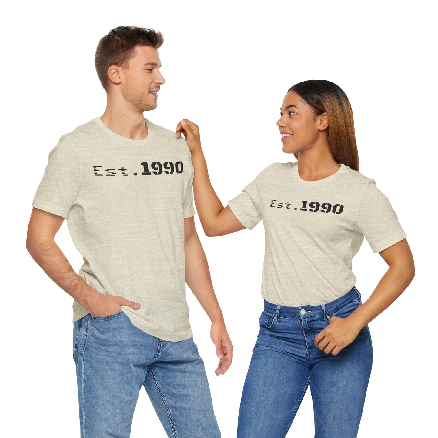 Unisex Est. 1990 Nostalgic Jersey Tee - Perfect Gift, Vintage Style, Retro Fashion, Birthday Celebration, Casual Wear - TRV