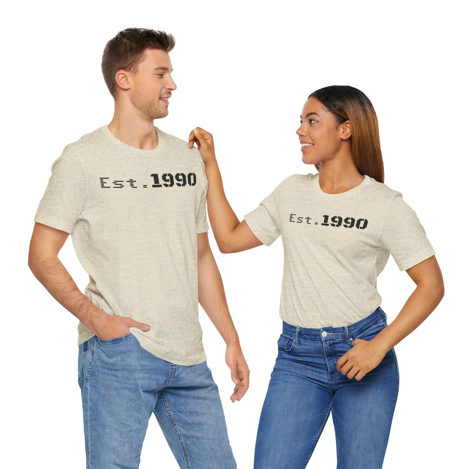 Unisex Est. 1990 Nostalgic Jersey Tee - Perfect Gift, Vintage Style, Retro Fashion, Birthday Celebration, Casual Wear - TRV