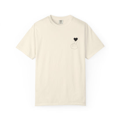 Unisex Garment-Dyed T-Shirt with Heart Design | Casual Trendy Wear for All Occasions