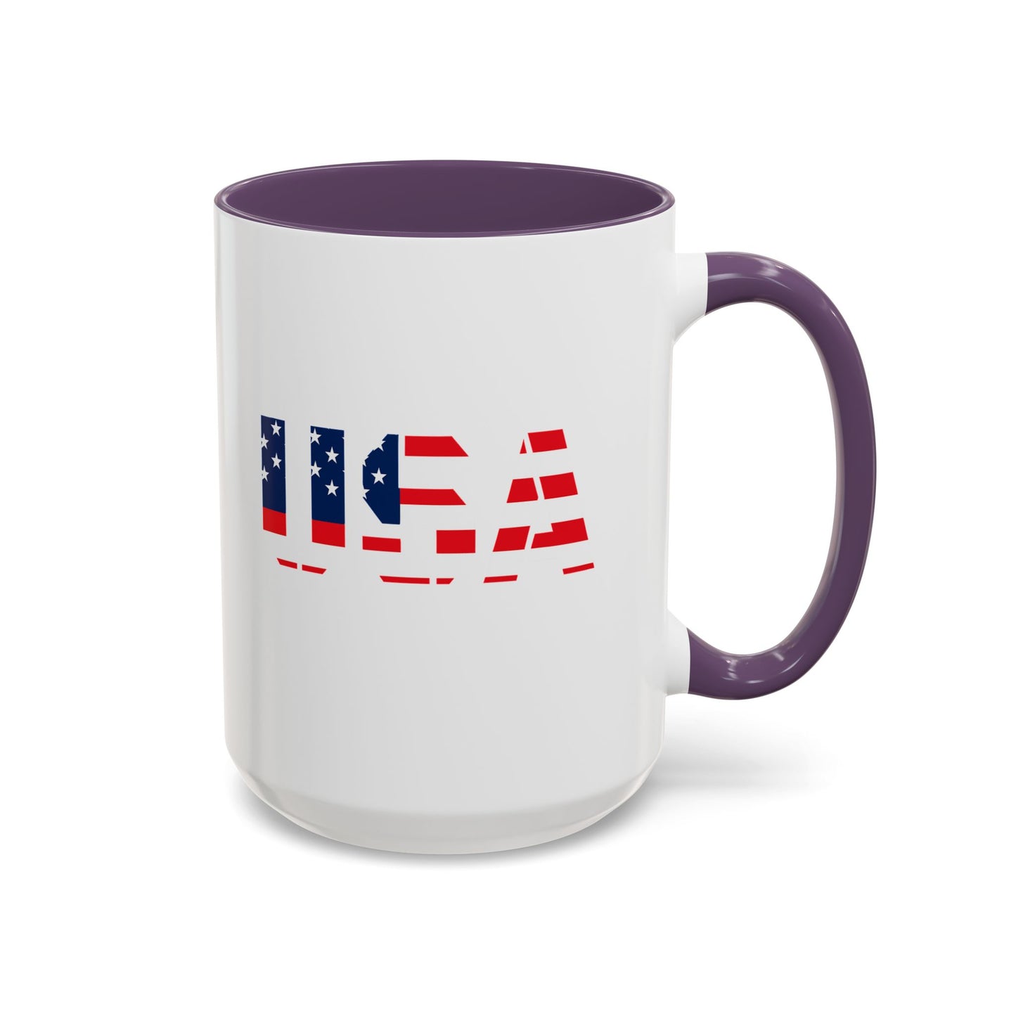 USA Flag Accent Coffee Mug — Patriotic 11/15oz Ceramic Coffee Cup