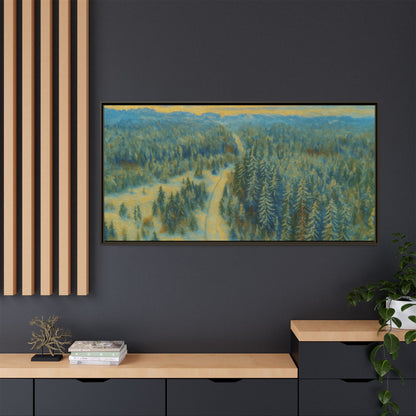 Framed Matte Canvas Art Print, Tranquil Forest Landscape, Home Decor for Nature Lovers, Wall Art for Living Room, Gift for Art Enthusiasts - TRV
