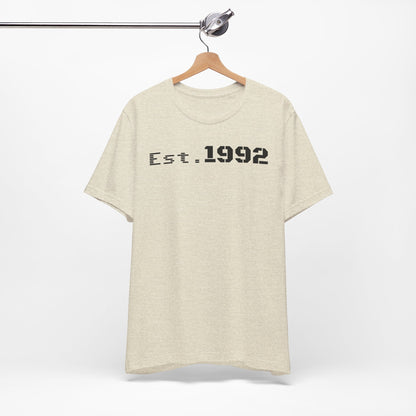 Est. 1992 Unisex Jersey Tee - Retro Birthday Gift, Casual Wear, Cool Vintage T-Shirt, Gift for Him, Gift for Her - TRV