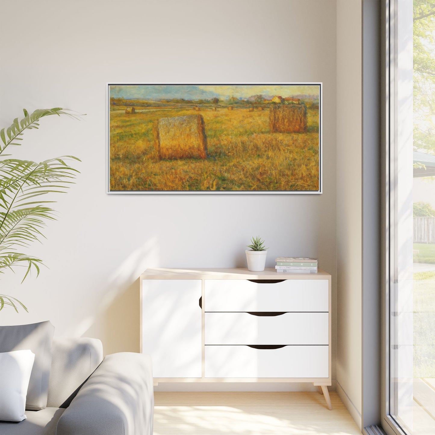 Framed Matte Canvas Wall Art - Rustic Farm Landscape, Country Decor, Home Gallery, Gift for Nature Lovers, Housewarming Decor - TRV