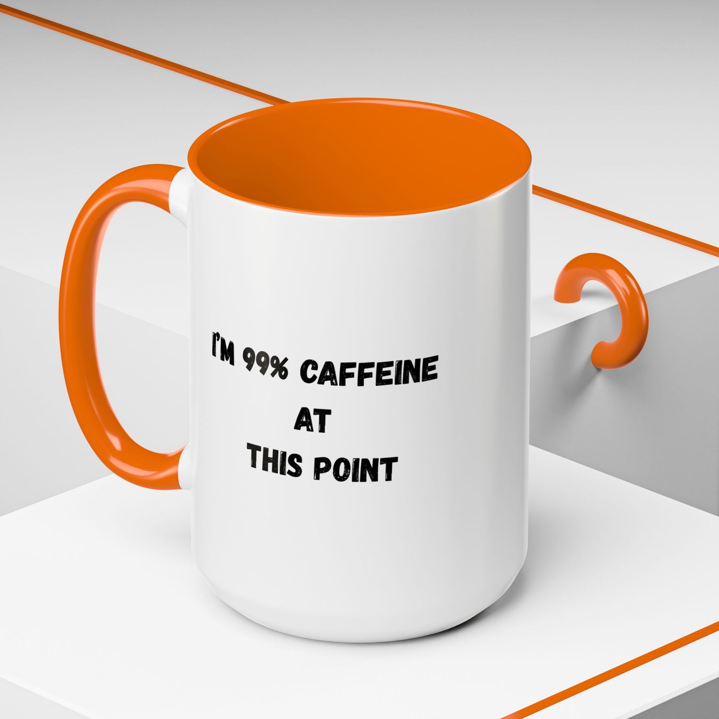 I'm 99% Caffeine Coffee Mug - Funny Gift for Coffee Lovers, Black Accent Mug, Office Humor, Caffeine Addict, Birthday Gift