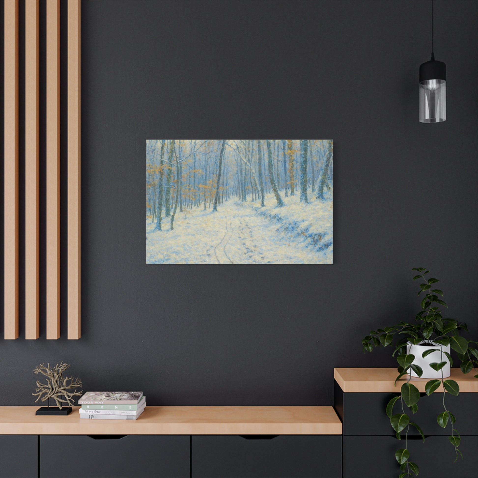Winter Wonderland Canvas Art, Stretched Canvas Wall Decor, Home Decor, Art for Living Room, Gift for Nature Lovers, Cozy Winter Vibes - TRV