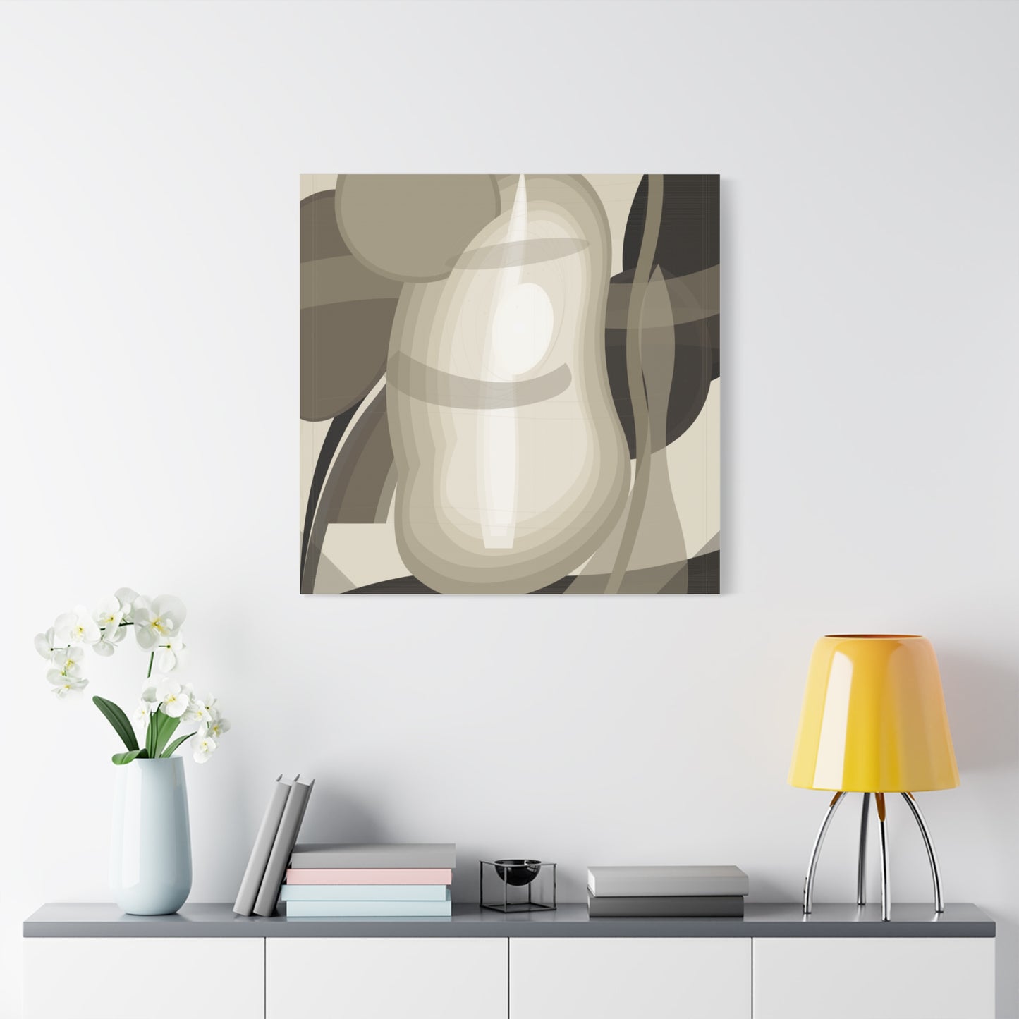 Abstract Neutral Pear Still Life Canvas