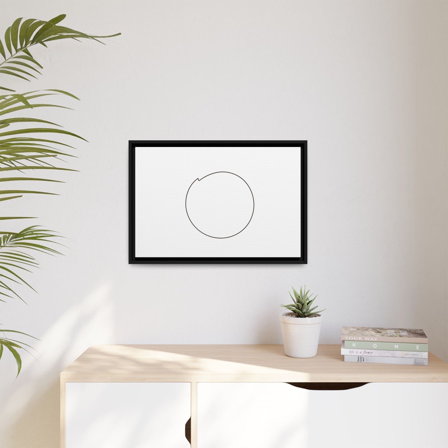 Minimal Circle Line Matte Canvas Framed | Modern Abstract Wall Art