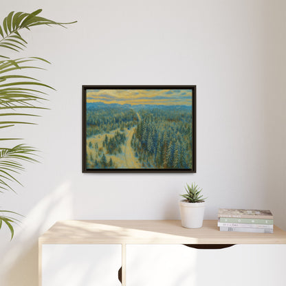 Framed Matte Canvas Art Print, Tranquil Forest Landscape, Home Decor for Nature Lovers, Wall Art for Living Room, Gift for Art Enthusiasts - TRV