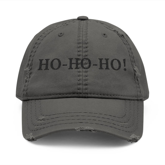 HO-HO-HO Dad Hat | Distressed Embroidered Baseball Cap - TRV
