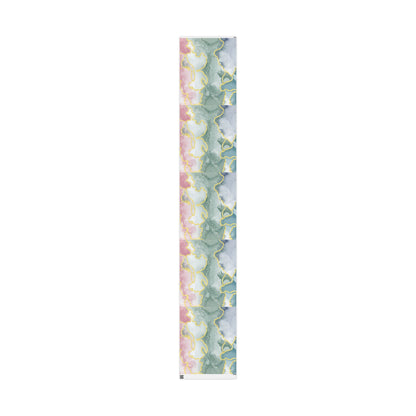 Marble Swirl Wrapping Paper Roll — Pink, Green & Gold Abstract Gift Wrap