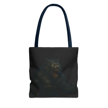 Fierce Werewolf Tote Bag, Halloween Accessories, Dark Art Tote, Animal Lover Gift, Geeky Shopping Bag - TRV