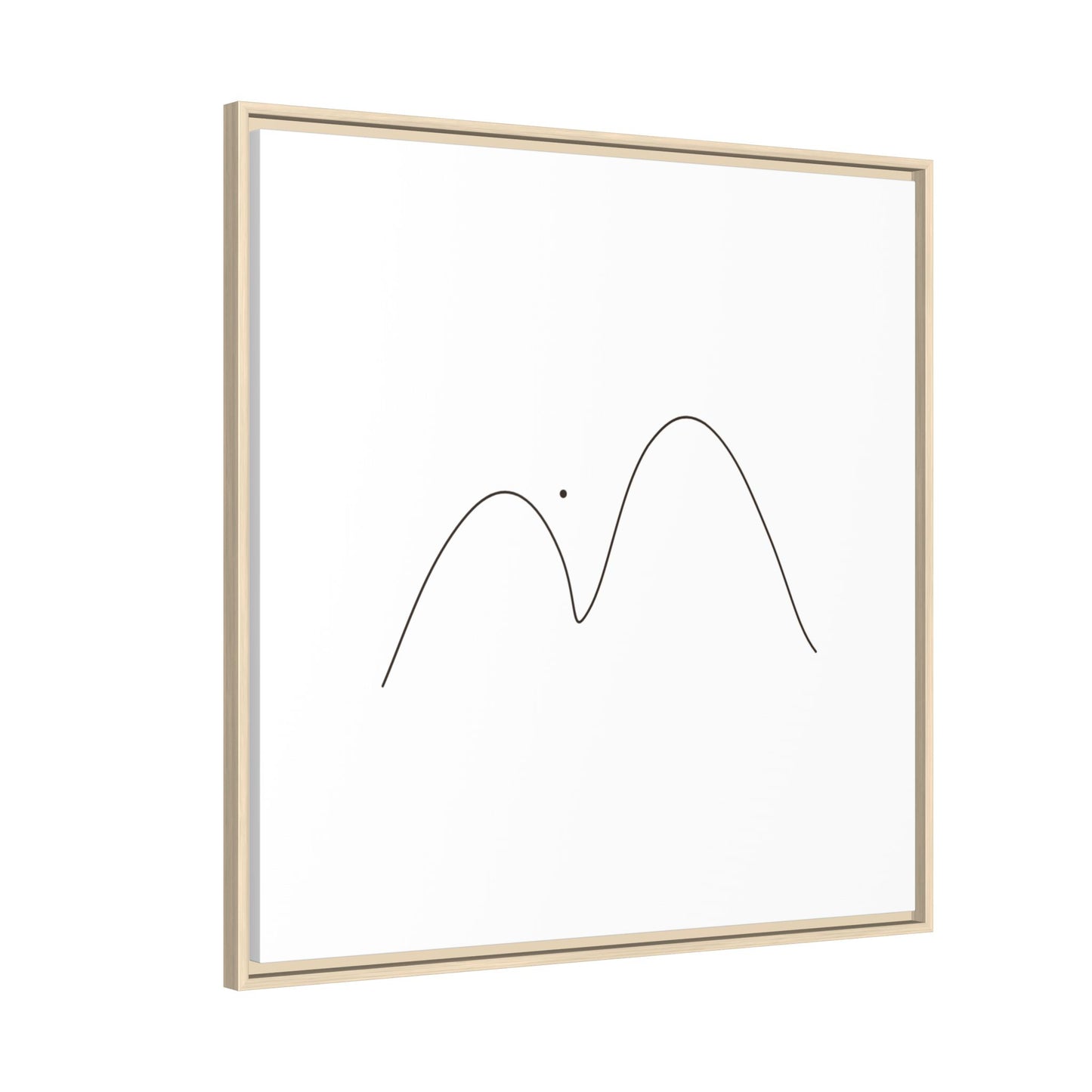 Minimal Line Mountains Matte Canvas Framed