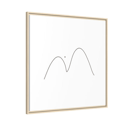Minimal Line Mountains Matte Canvas Framed