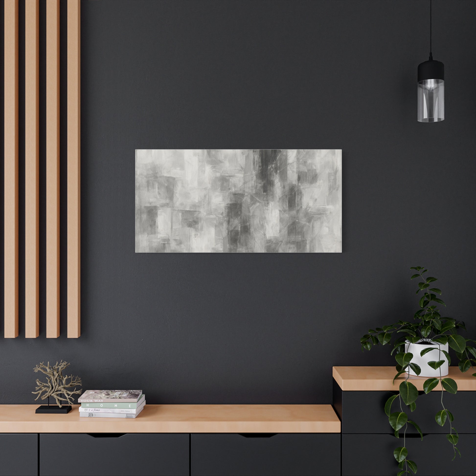 Abstract Grey Canvas Wall Art, Modern Home Decor, Minimalist Artwork, Living Room Accent, Contemporary Art Piece - TRV