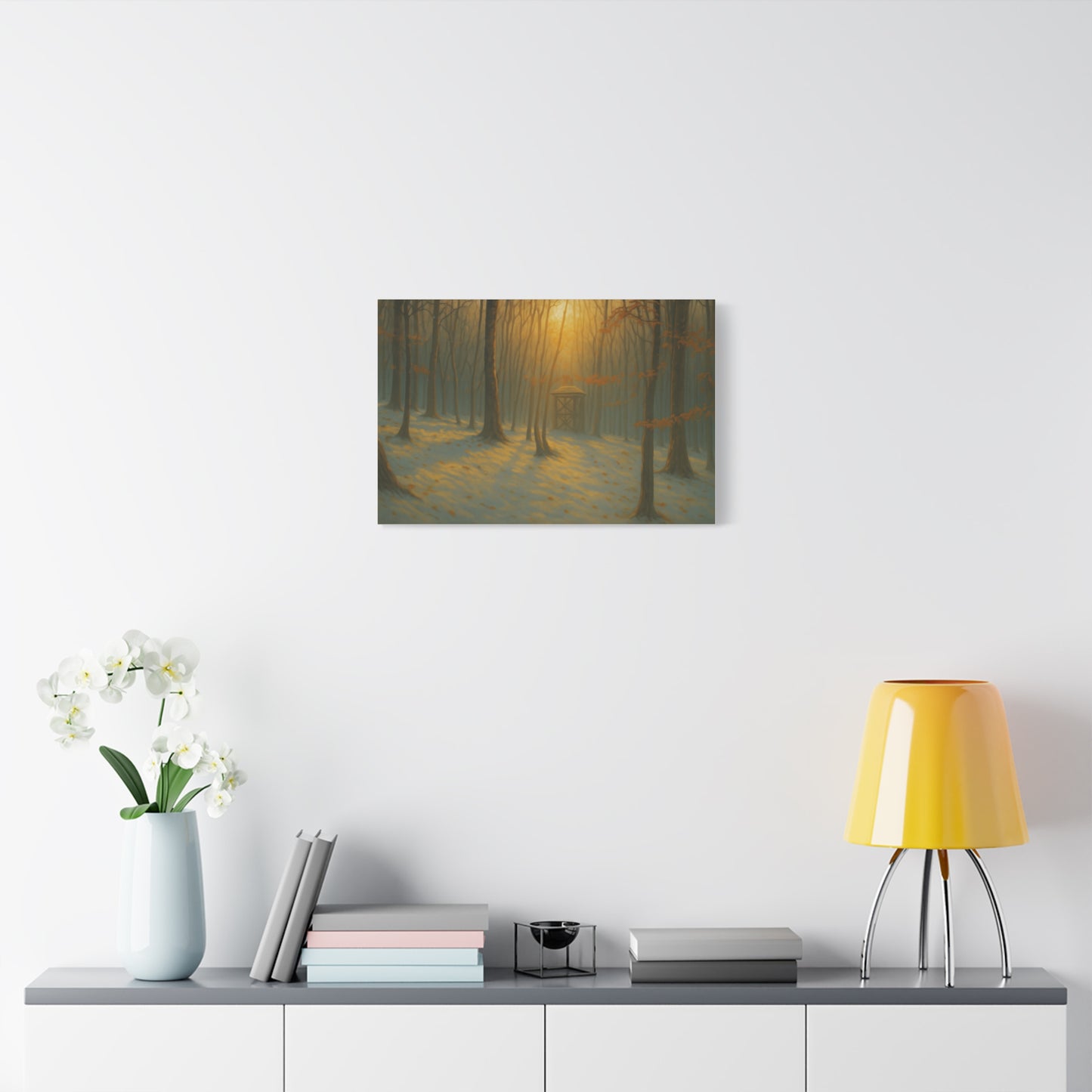 Matte Canvas Wall Art, Scenic Nature Print, Calm Forest Decor, Cozy Home Aesthetic, Autumn Landscape, Gift for Nature Lovers - TRV