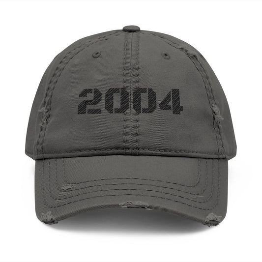 Distressed 2004 Dad Hat, Casual Baseball Cap, Vintage Style Hat, Gift for Him, Trendy Accessories - TRV