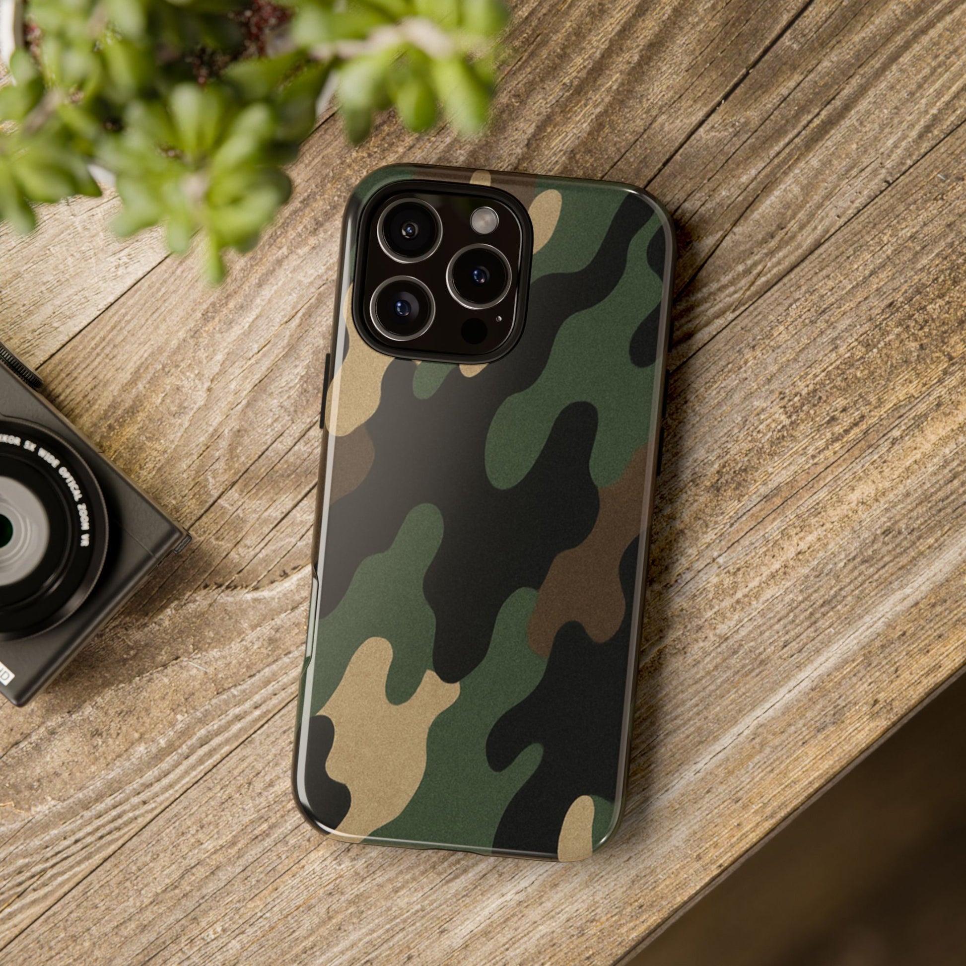 Camouflage Phone Case, Tough Phone Cover, Military Style Accessory, Protective Case for Men, Gifts for Soldiers - TRV