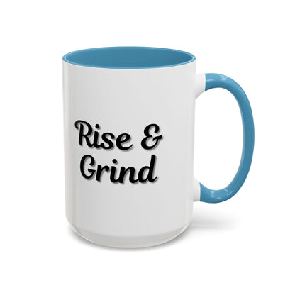 Rise & Grind Coffee Mug – Motivational Black Accent Mug for Daily Inspiration - TRV