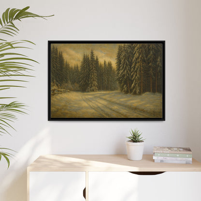 Framed Matte Canvas Wall Art - Serene Forest Landscape, Living Room Decor, Nature Print, Home Aesthetic, Gift for Nature Lovers, Wall [...] - TRV