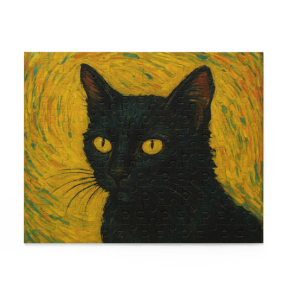 Black Cat Portrait Puzzle | Custom Photo Puzzle 120-500 Piece - TRV