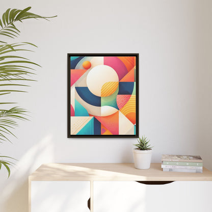 Colorful Geometric Abstract Art Matte Canvas Framed