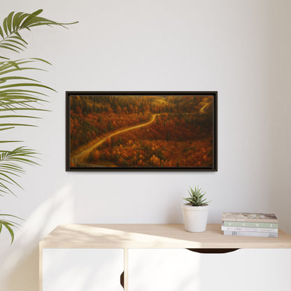 Autumn Landscape Framed Canvas Art, Cozy Home Decor, Warm Fall Vibes, Gift for Nature Lovers, Perfect for Thanksgiving - TRV