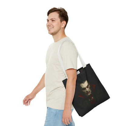 Vampire Haunted Tote Bag, Spooky Shopping Bag, Halloween Accessory, Gothic Style Handbag, Perfect for Halloween Parties, Unisex Tote - TRV