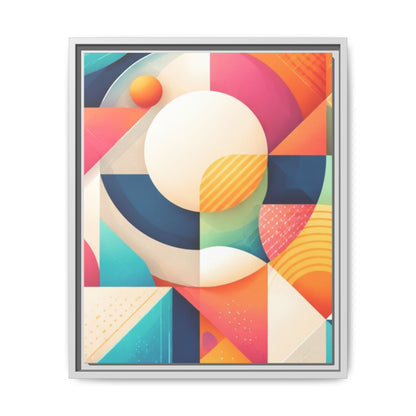 Colorful Geometric Abstract Art Matte Canvas Framed