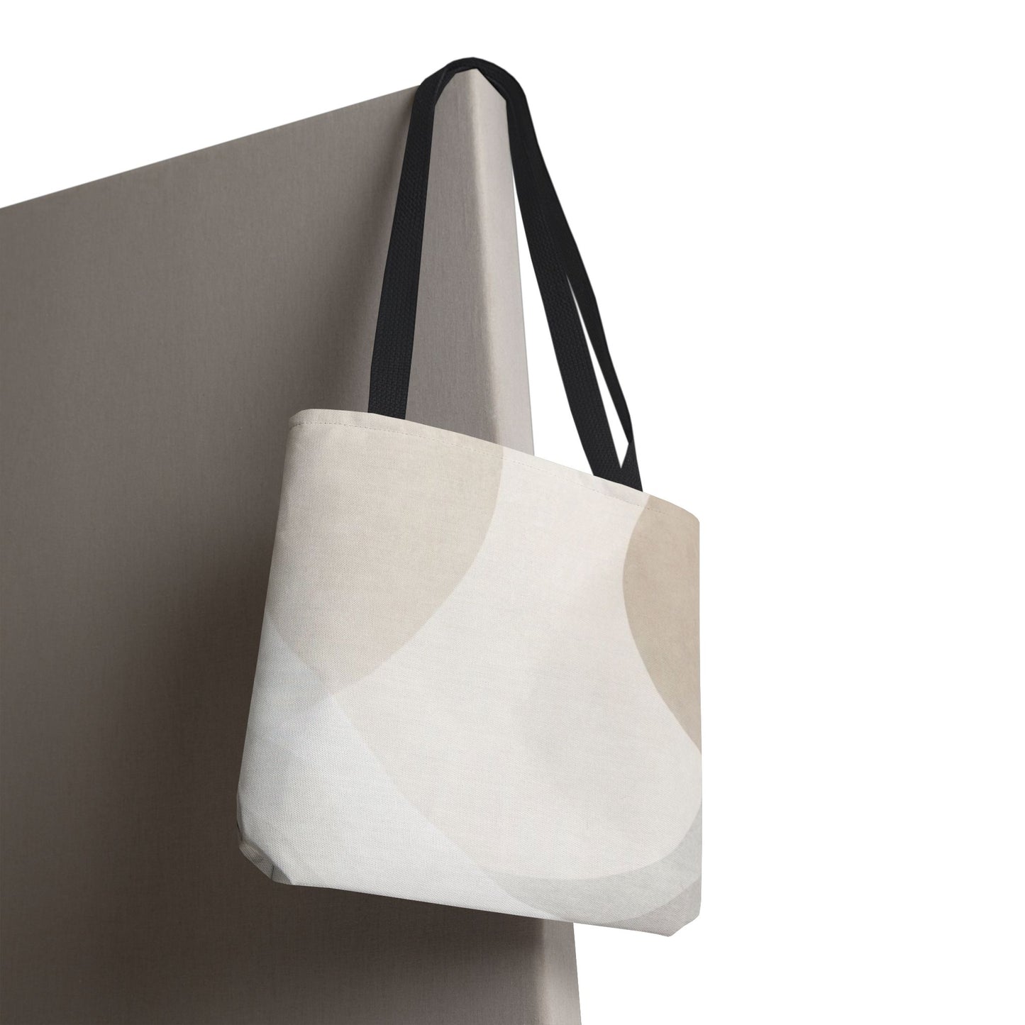 Neutral Abstract Geometric Tote Bag | Minimal Beige Shapes