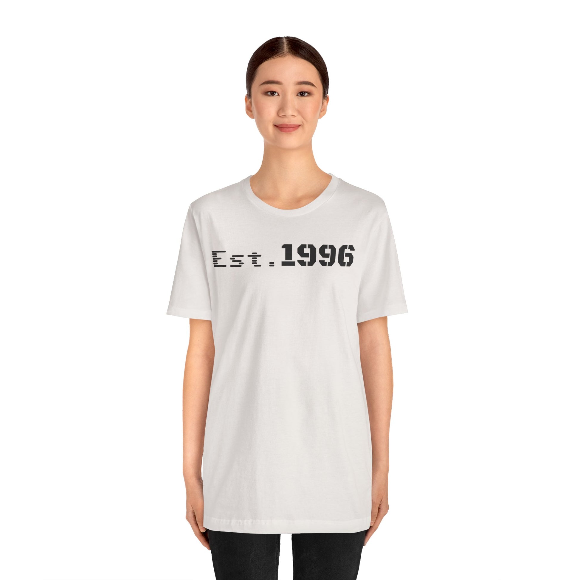 Unisex Jersey Tee - 'Est. 1996' Graphic Shirt, Birthday Gift, Casual Wear, Vintage Style, Retro Fashion, Gift for Him/Her - TRV