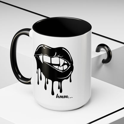 Dripping Lip Coffee Mug – "hmm..." Accent Ceramic Mug (11/15oz)