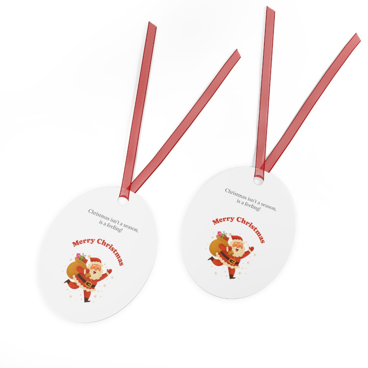 Merry Christmas Santa with Sack metal ornament | Bell shaped holiday decoration