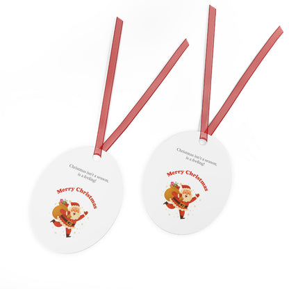 Merry Christmas Santa with Sack metal ornament | Bell shaped holiday decoration