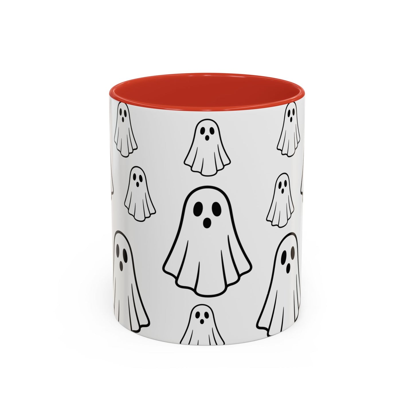 Cute Ghost Accent Coffee Mug, Halloween Mug, Spooky Drinkware, Gift for Ghost Lovers, Seasonal Decor, Unique Coffee Cup - TRV